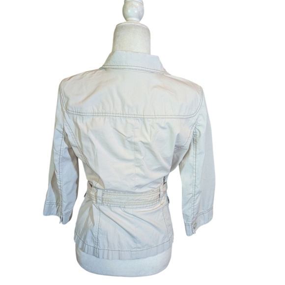 LOFT Cream Fitted Utility Cotton Belted Jacket Bella Swan Vibes Sz S - Picture 2 of 10